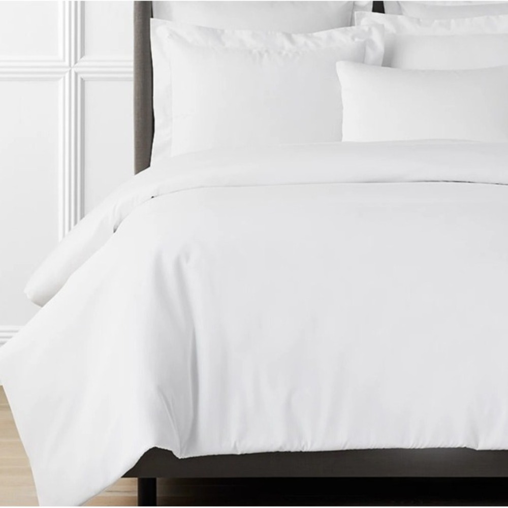 The Company Store Legends Hotel White Queen Duvet Cover Supima Cotton Sateen